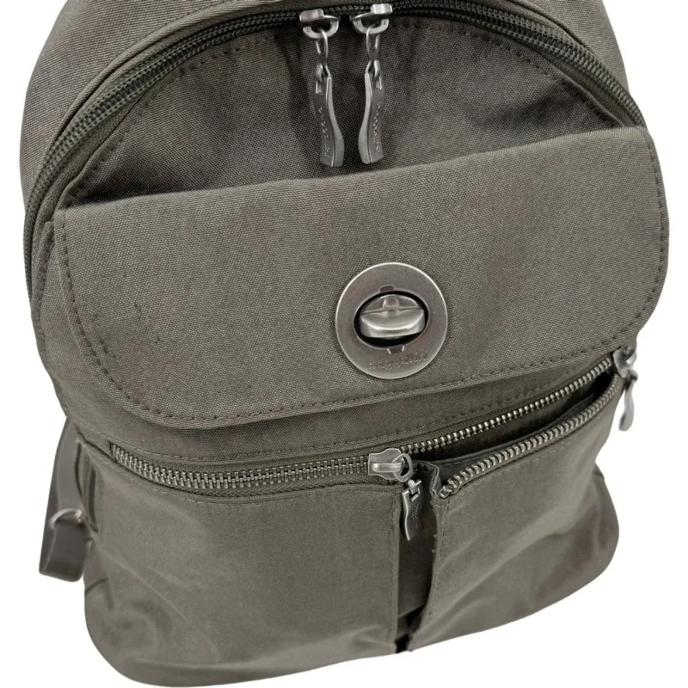 BAGGALLINI Naples Small Backpack Sling Bag Gray Nylon Convertible Travel Mini‎
